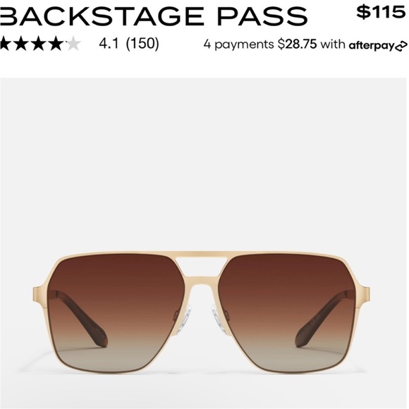 Quay Australia Accessories - Quay Australia Backstage Pass Sunglasses - Gold and Brown